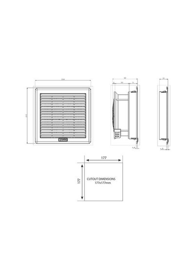 Plastim 260x260mm 240m3/h Ip54 Filtreli Fan