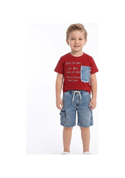 Gülerçocuk Erkek Çocuk Bayramlık Denim Şortlu Takım - Mavi Siyah Kahverengi Top Front Baskılı Kırmızı Gülerçocuk Erkek Çocuk Bayramlık Denim Şortlu Takım - Mavi Siyah Kahverengi Top Front Baskılı Kırmızı
