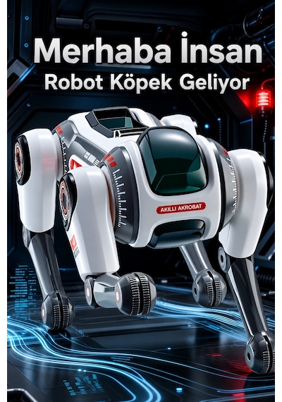 Blic Brb1 Akıllı Robot Köpek 2.4ghz Uzaktan Kumandalı Sesli Komutlu Rgb Işıklı Ve Akrobatik Eğitici Beyaz