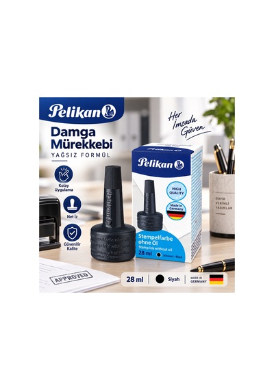 Siyah Yağsız Damga Ve Kaşe Mürekkebi 28 Ml