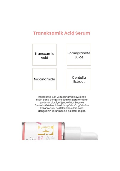 Traneksamik Acid Niacinamide Txa Serum Leke Karsiti Bariyer Güçlendirici Yatistirici 30 Ml