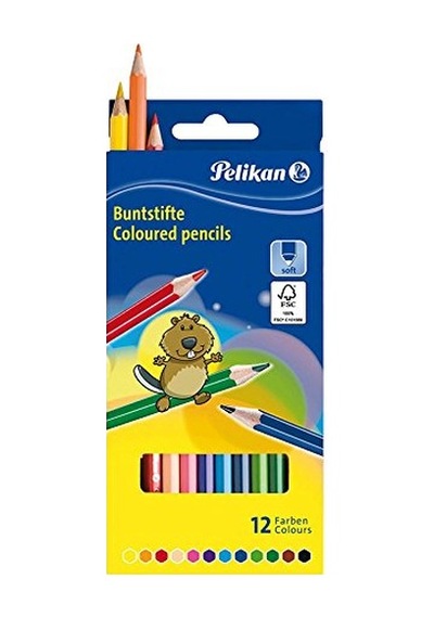 Pelikan 12li Kuru Boya 124-Pembe