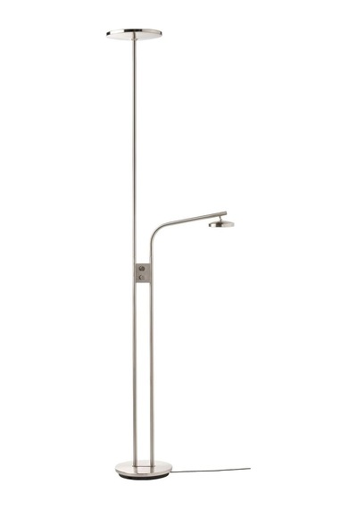 Yer Ve Okuma Lambası, Nikelaj Kaplama, 180 Cm, Reostalı Çok Renkli