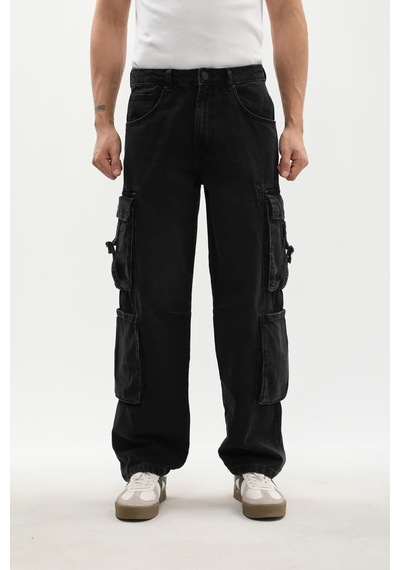 Banny Jeans Erkek Kargo Cepli Jean Pantolon Siyah