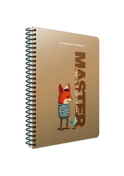 Lazy Master Spiralli Karton Kapak Defter A4 80 Yaprak Çizgili 4'lü Paket Çok Renkli