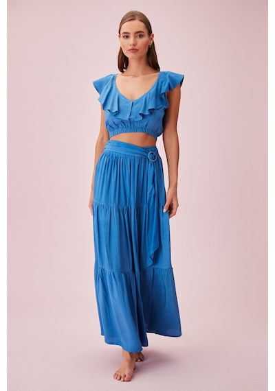 Suwen Shakira Crop Top Sba245201289 Mavi