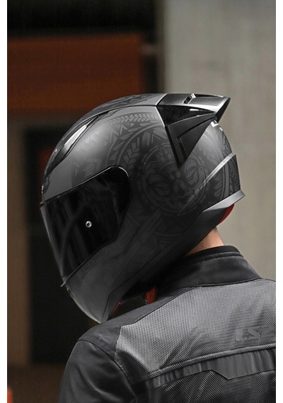 Rapıd 2 Race Takaroa Mat Siyah Kask + Spoiler Mat Siyah