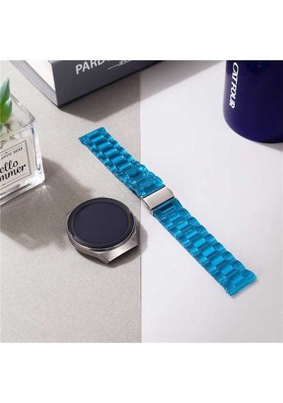 Samsung Uyumlu Galaxy Watch Gear S3 Kordon 22Mm Şeffaf Baklalı Kordon