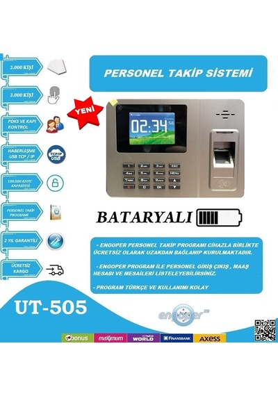 Bataryalı Parmakizi Kart Ve Şifreli Personel Takip Sistemi