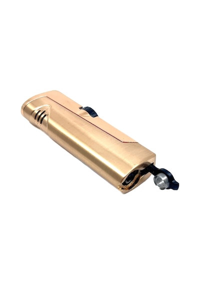 Zenit Çift Pürmüzlü Jet Alevli Metal Puro Çakmağı Rose Gold Sarı