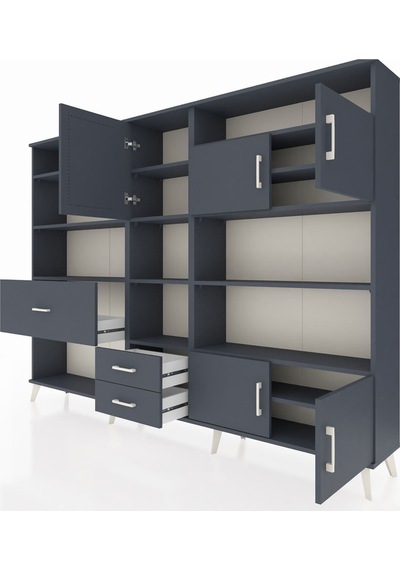 Arges Dolap 13 Raflı 3 Çekmeceli 5 Kapaklı 220x30x163 Antrasit-antrasit Antrasit - Antrasit Arges Dolap 13 Raflı 3 Çekmeceli 5 Kapaklı 220x30x163 Antrasit-antrasit Antrasit - Antrasit