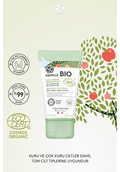 Organik İçerikli Cildi Nemlendirici, Yatıştırıcı Ve Besleyici Krem 50 Ml