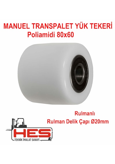 Poliamid Transpalet Tekerleği 80x60 Mm Rulmanlı