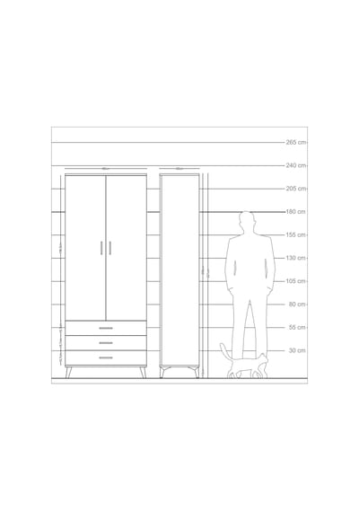 Arges Dolap 4 Raflı 3 Çekmeceli 2 Kapaklı 88x30x221 Antrasit-... Antrasit