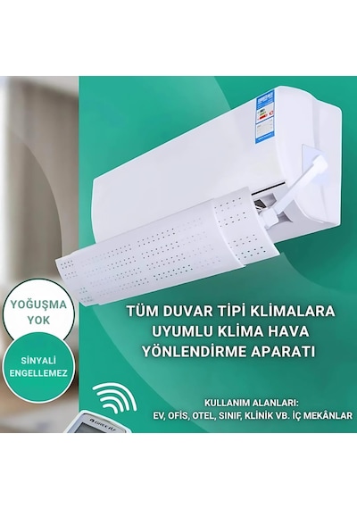Polham Tüm Duvar Tipi Klimalara Uyumlu Hava Yönlendirme Aparatı, Yön Ayarlı Delikli Klima Siperik