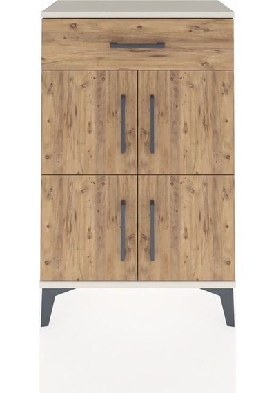 Arges Komodin Tek Raflı Tek Çekmeceli 4 Kapaklı 60x30x96 Aytaşı-çam Aytası