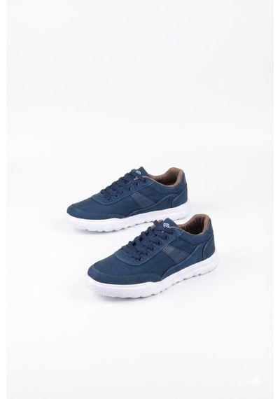 Fort 0226 Dks Keten Rahat Hafif Sneaker Erkek Ayakkabı Mavi