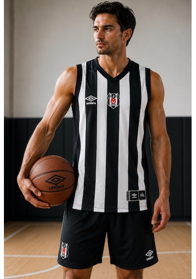 Beşiktaş Umbro Erkek Basketbol Forması Beyaz - Siyah