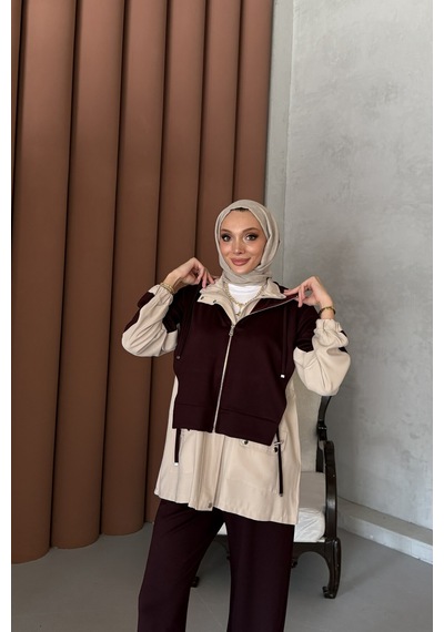 Riella Butik Alya Tesettür Takım Mürdüm