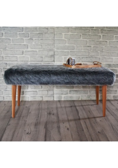 Retro Bench Antrasit Peluş Antrasit Peluş
