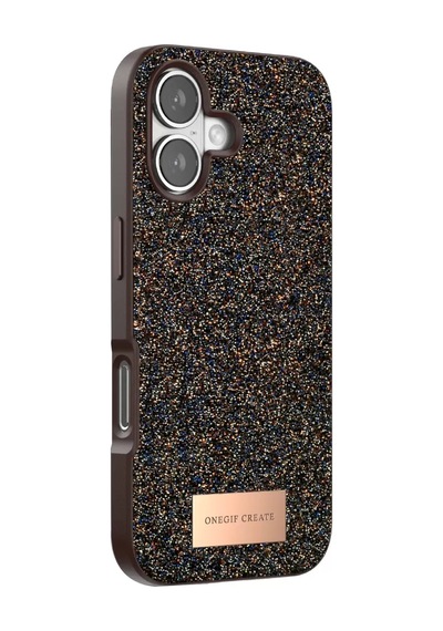 Onegif Apple İphone 17 Bright Simli Kapak - Gold Altın