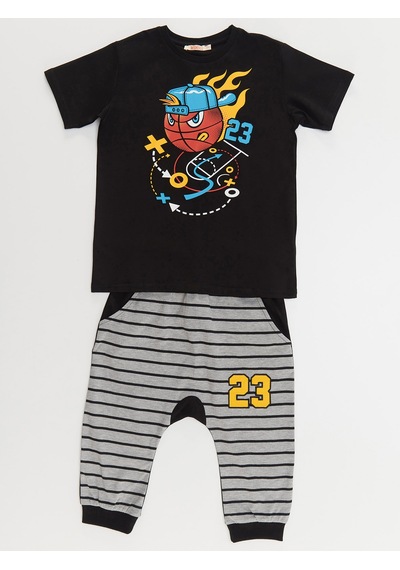 Denokids Mushi Basket Topu Erkek Çocuk T-Shirt Kapri Takım Çok Renkli Denokids Mushi Basket Topu Erkek Çocuk T-Shirt Kapri Takım Çok Renkli