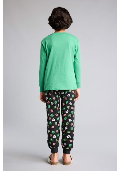 Defacto %100 Pamuklu Mınecraft 2'li Pijama Takımı Erkek Çocuk G9975A826SP