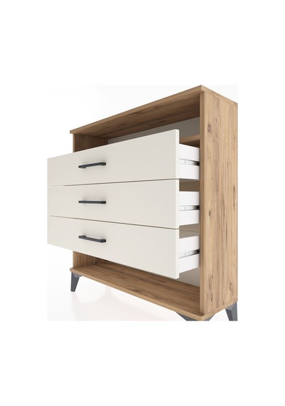 Arges Şifonyer Tek Raflı 3 Çekmeceli 88x30x96 Çam-aytaşı Atlas Çam