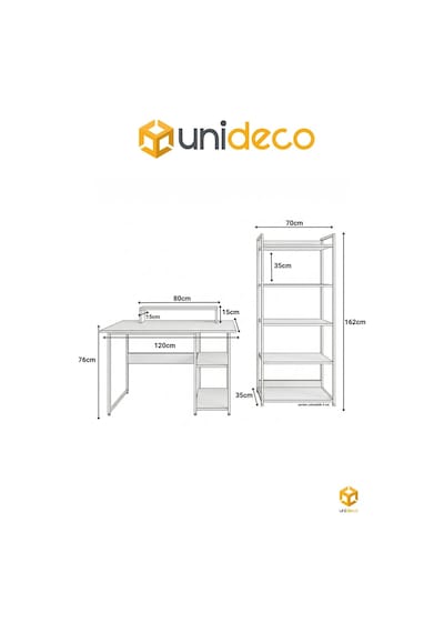 Vien 2 Set Kitaplıklı Masa Raflı Çalışma Masası 5 Raflı Kitaplık Monitör Yükseltici Beyaz - Çam Vien 2 Set Kitaplıklı Masa Raflı Çalışma Masası 5 Raflı Kitaplık Monitör Yükseltici Beyaz - Çam