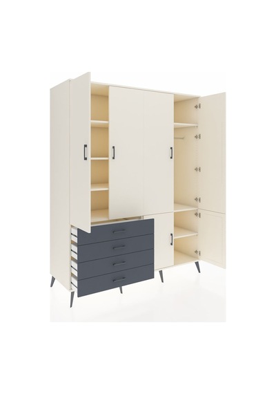 Kronos Gardrop 7 Raflı 4 Çekmeceli Tek Askılı 176x59x221 Aytaşı-aytaşı/antrasit Aytaşı/antrasit Kronos Gardrop 7 Raflı 4 Çekmeceli Tek Askılı 176x59x221 Aytaşı-aytaşı/antrasit Aytaşı/antrasit