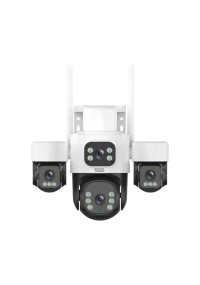 Inox X114 4x3mp Wi-fi Dış Mekan Pt Güvenlik Kamerası - 4 Lensli 3 Sabit + 1 Hareketli , Renkli Gece