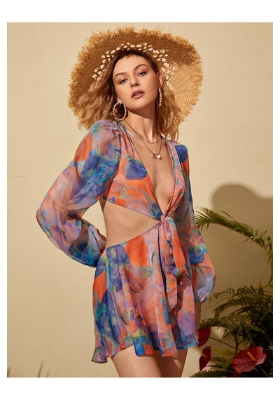 Fashion Cocktail Derin Dekolteli Bağlamalı Uzun Kollu Şirin Astırı Şortlu Bağlamalı Tulum Mavi Fashion Cocktail Derin Dekolteli Bağlamalı Uzun Kollu Şirin Astırı Şortlu Bağlamalı Tulum Mavi