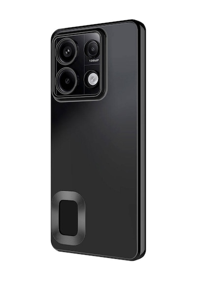 Noktaks - Redmi Note 13 4g Uyumlu - Kılıf Kamera Korumalı Arkası Şeffaf Kenarları Renkli Omega Kapak - T32502 - Siyah Siyah