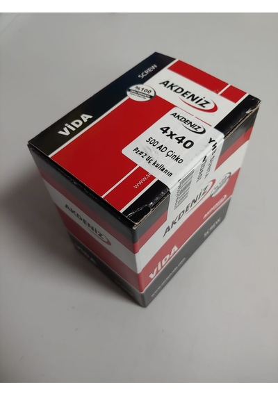 Akdeniz 4.0X40 Sunta Vidası Çinko 500 Adet