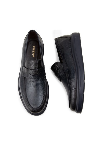 Deery Hakiki Deri Koyu Lacivert Comfort Erkek Loafer - 01564mlcvp17 Lacivert