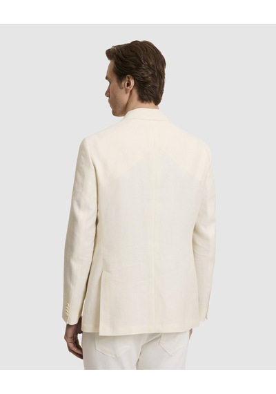 Cacharel Beyaz Slim Fit Yün Keten Karışımlı Balıksırtı Kırlangıç Yaka Kruvaze Ceket Cacharel Beyaz Slim Fit Yün Keten Karışımlı Balıksırtı Kırlangıç Yaka Kruvaze Ceket