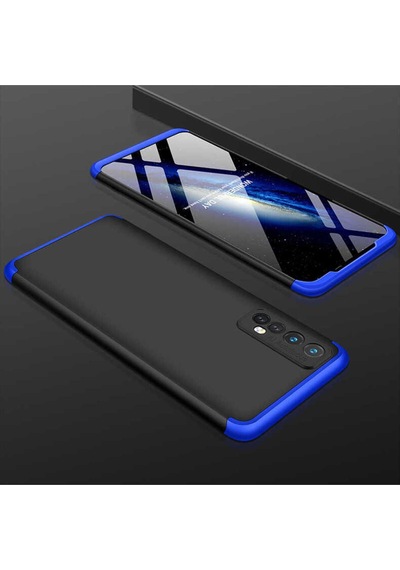 Realme 7 Kılıf Zore Ays Kapak Siyah-Mavi