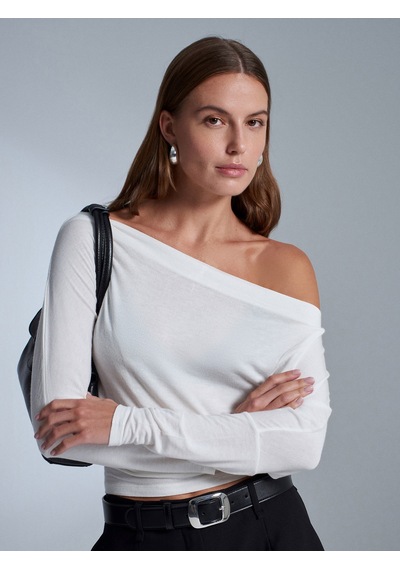 Dilvin 32312 Yün Karışımlı Tek Omuz Top-ekru Ekru
