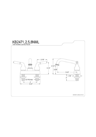 Kb2478nml Çamaşır Musluğu, Saten Nikel, 12,7 Cm