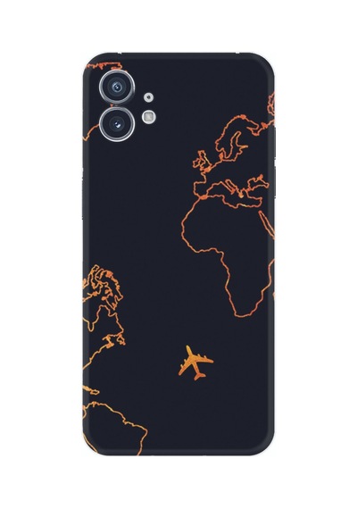 Nothing Phone 2 Kılıf Silikon Desen Özel Seri Harita Ve Uçak 1777