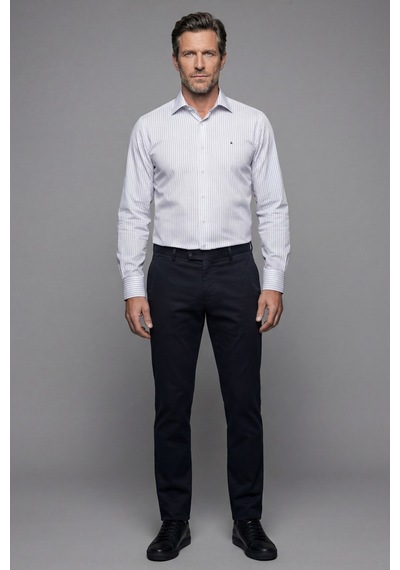 Bisse Uzun Kollu Regular Fit Klasik B Yaka Tek Cep Erkek Gri Gömlek Gmczg252173 E55