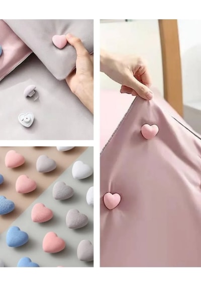 Yorgan Nevresim Battaniye Sabitleyici 4 Adet Pembe