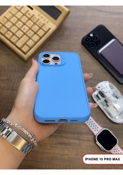 Apple iPhone 13 Pro Max Uyumlu Kamera Korumalı Darbeye Dayanıklı Renk Atmayan Keep Silikon Kılıf Mavi