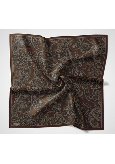 Silk Home Viskon Velora Eşarp Dört Mevsim Etro Desen Kahverengi 90x90 Çok Renkli