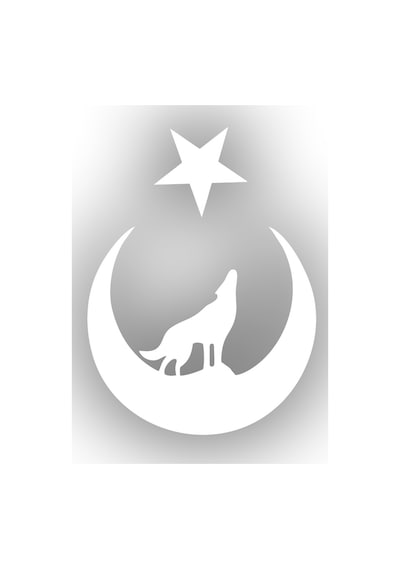 Bozkurt Türk Bağyrağı Sticker 17x17 Cm Beyaz