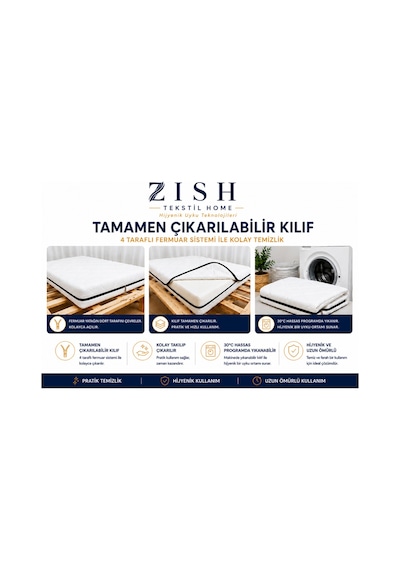 Zishtekstil Tek Kişilik Ecosmart Yıkanabilir Kılıflı Sünger Yatak & Yer Yatağı