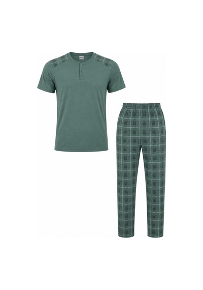 Mutlu City Erkek Rahat Kalıp Yuvarlak Yaka Kısa Kollu Pamuk Pijama Takımı 9055 Mint Yeşili Mutlu City Erkek Rahat Kalıp Yuvarlak Yaka Kısa Kollu Pamuk Pijama Takımı 9055 Mint Yeşili