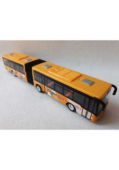 Model Otobüs Oyuncak Körüklü Otobüsü Kırılmaz 22Cm Metrobüs Sarı