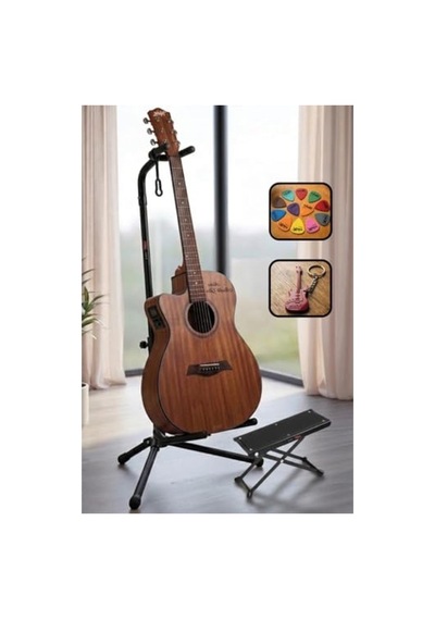 Gitar Standı Ve Ayaklık Seti, Kullanışlı Pena İle Birlikte, Enstrümanınızı Güvende Tutun