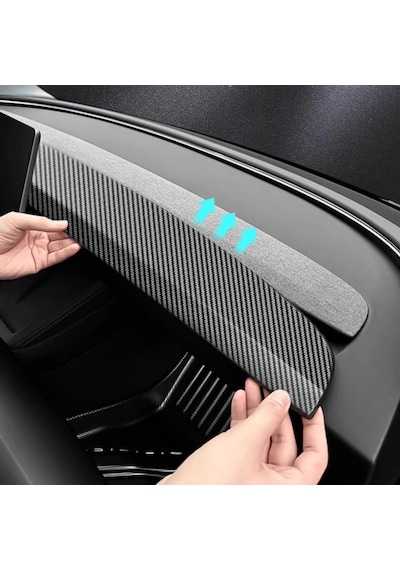 Tesla Model Y Juniper 2025+ Uyumlu Ön Panel Konsol Kaplama Seti Mat Karbon Fiber Standart